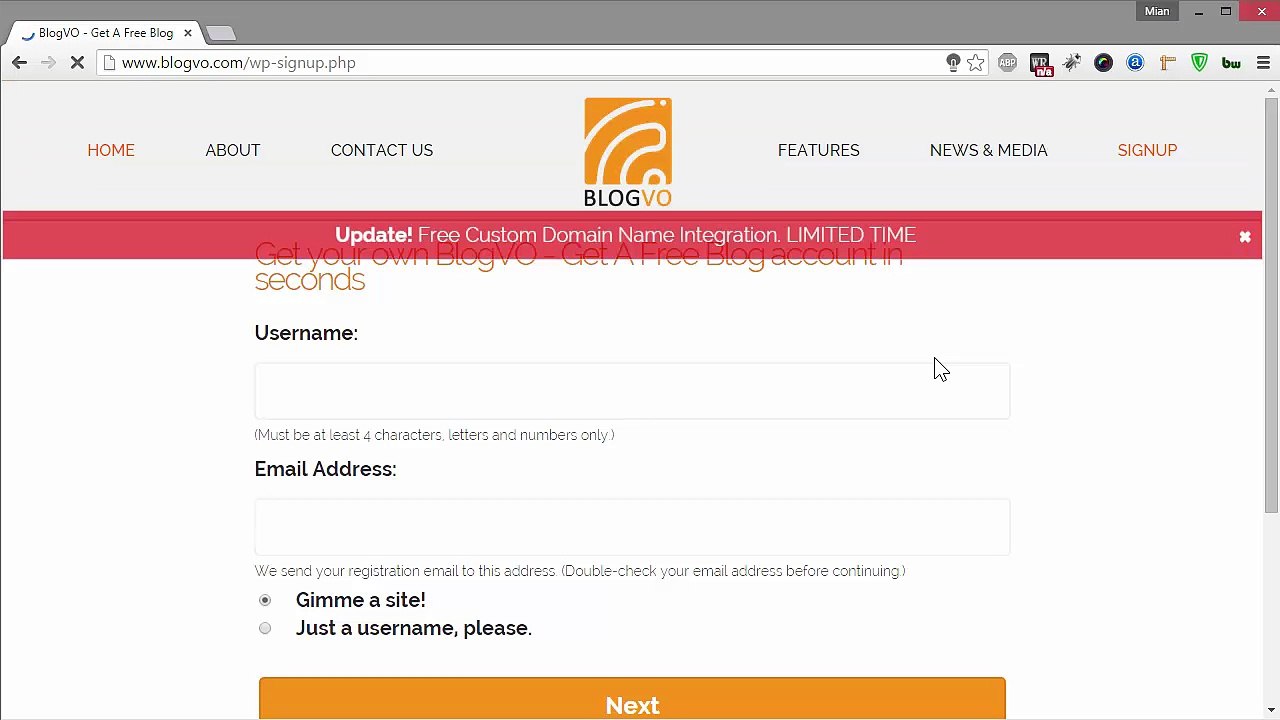 Howto Signup & Create a free Blog/Website on BlogVo