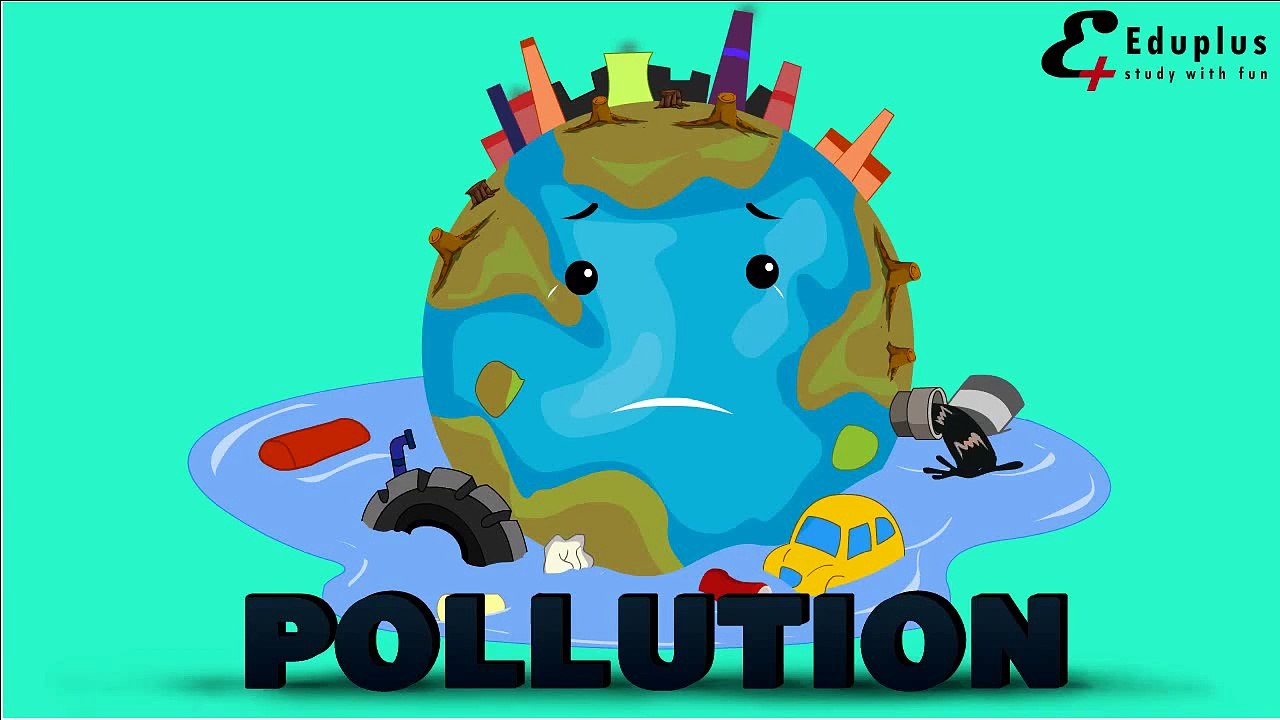 "POLLUTION" animated educational video with lyrics and sound