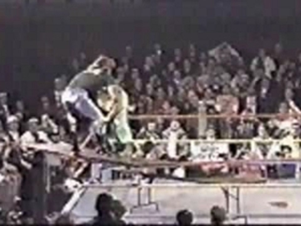 Chris Benoit Superbombs Sabu on a Table