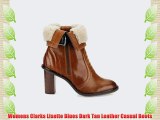 Womens Clarks Lisette Blues Dark Tan Leather Casual Boots