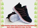 Ladies Running Trainers Air Tech Shock Absorbing Fitness Gym Sports Shoes (LADIES UK 6 Navy