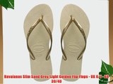 Havaianas Slim Sand Grey/Light Golden Flip Flops - UK 6/7 - BR 39/40