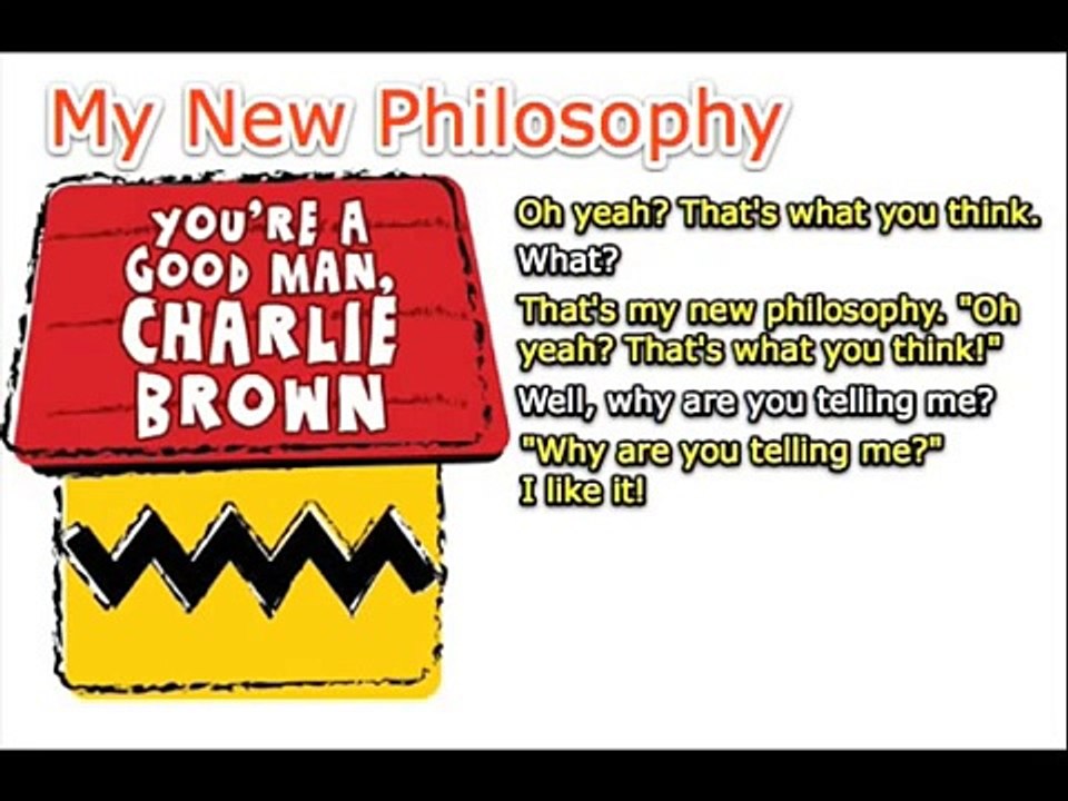 My New Philosophy - You're A Good Man, Charlie Brown - Karaoke/Instrumental [w/ lyrics]