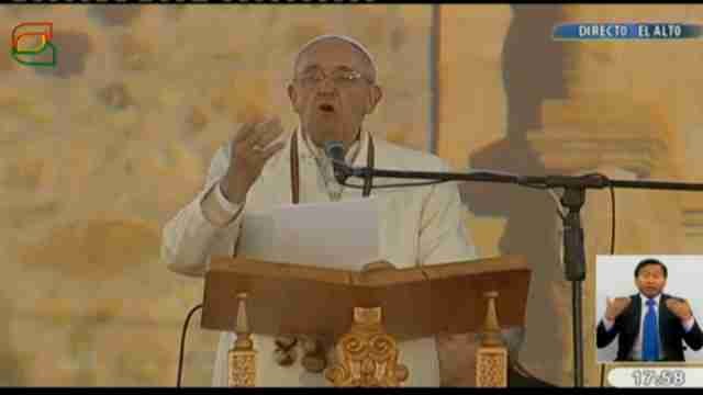 El papa destaca belleza de Bolivia y sus esfuerzos para integrar a minorías