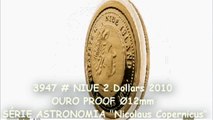 3947 # NIUE 2 Dollars 2010 OURO PROOF Ø12mm SÉRIE ASTRONOMIA 