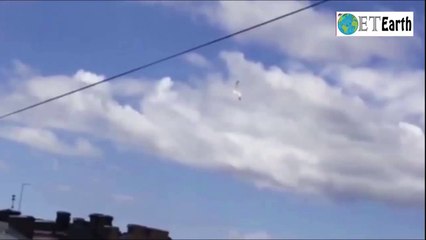 Exploding UFO in Mid Air Releasing Escape Pod