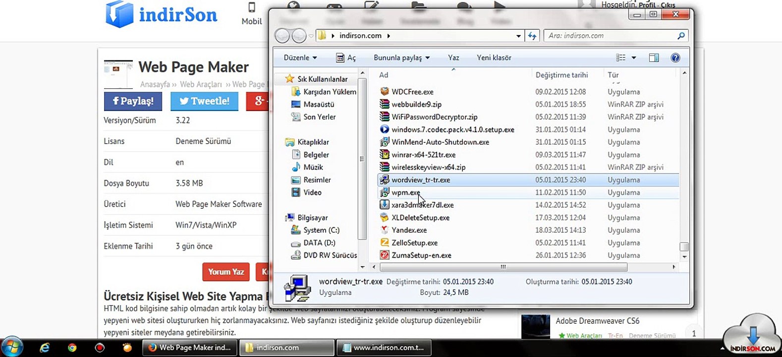 Web Page Maker kullanimi kurulumu