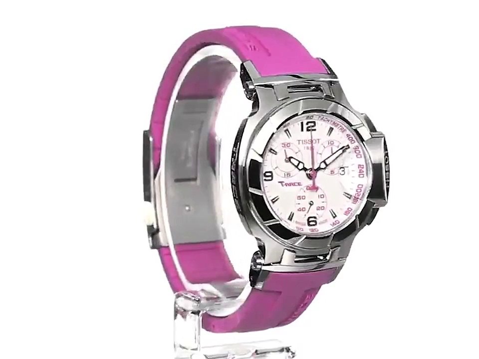 Tissot Women s T0482171701701 T Race White Dial Pink Silicone Strap Watch video Dailymotion