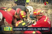 Rescatan a hombre que cayó al río Rímac: al parecer intentaba huir de asalto