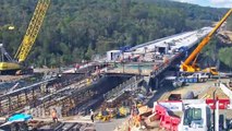Time-lapse of the Karuah bypass incrementally launched bridge construction
