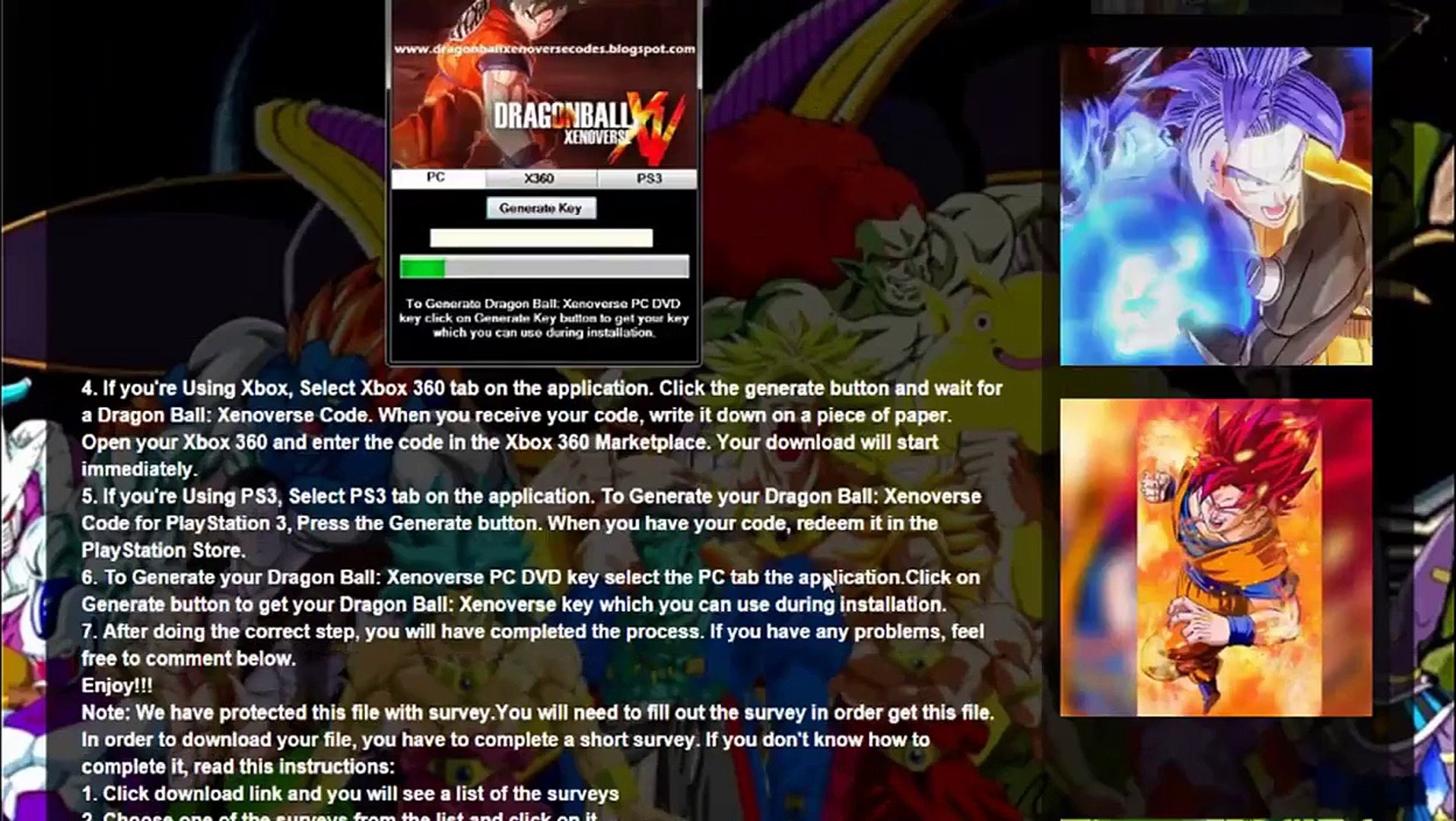 Dragon Ball: Xenoverse Key Generator [PC, PS3, Xbox 360] - video Dailymotion