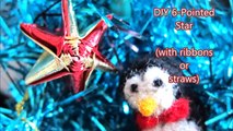 Christmas Crafts - DIY How to Make a 6-Pointed or 5-Pointed Straw Star (Made From Ribbons/Straws)