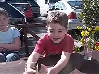 My son with his first taste of Guinness beer