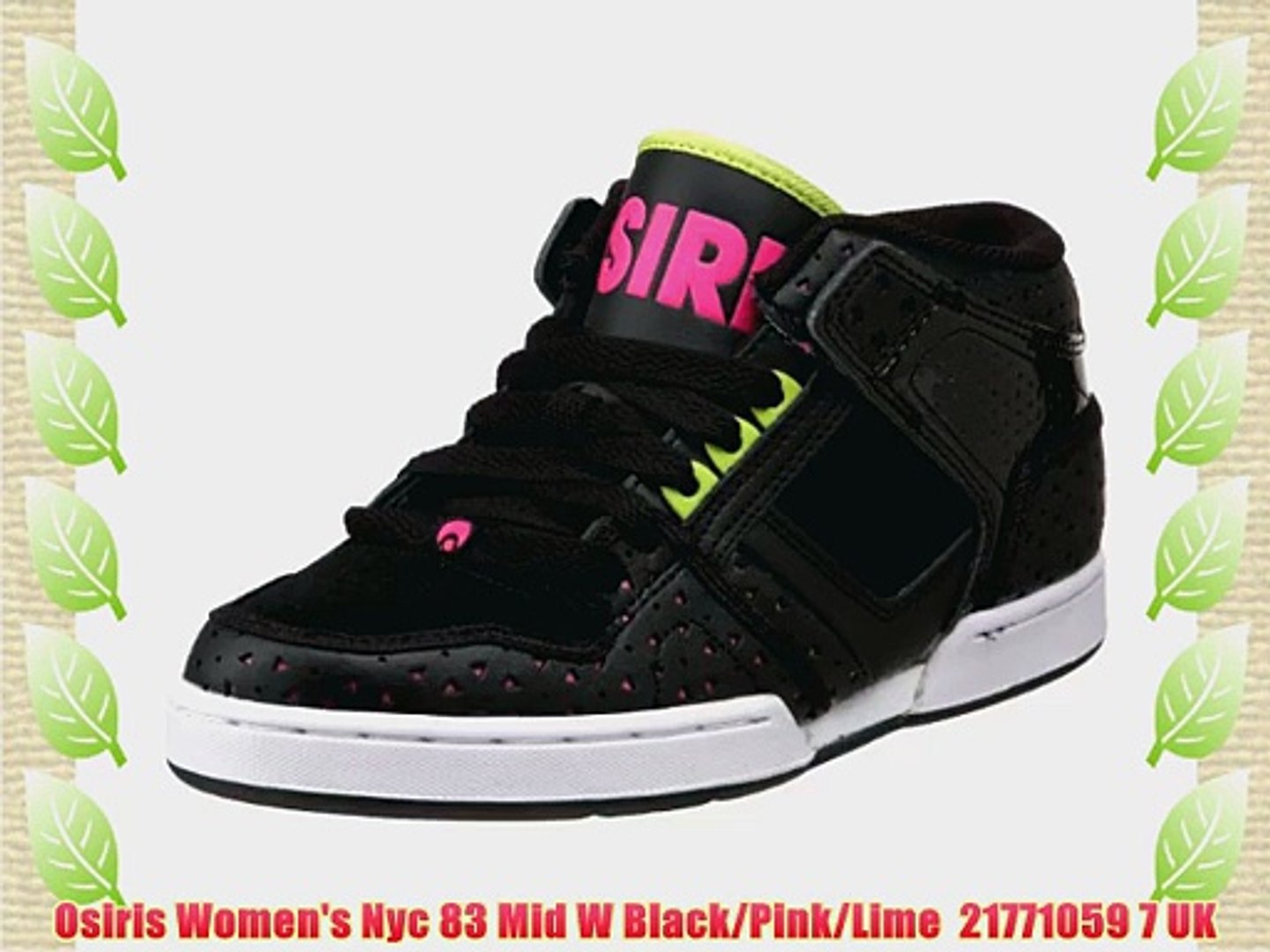 ⁣Osiris Women's Nyc 83 Mid W Black/Pink/Lime  21771059 7 UK