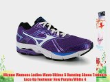 Mizuno Womens Ladies Wave Ultima 5 Running Shoes Trainers Lace Up Footwear New Purple/White