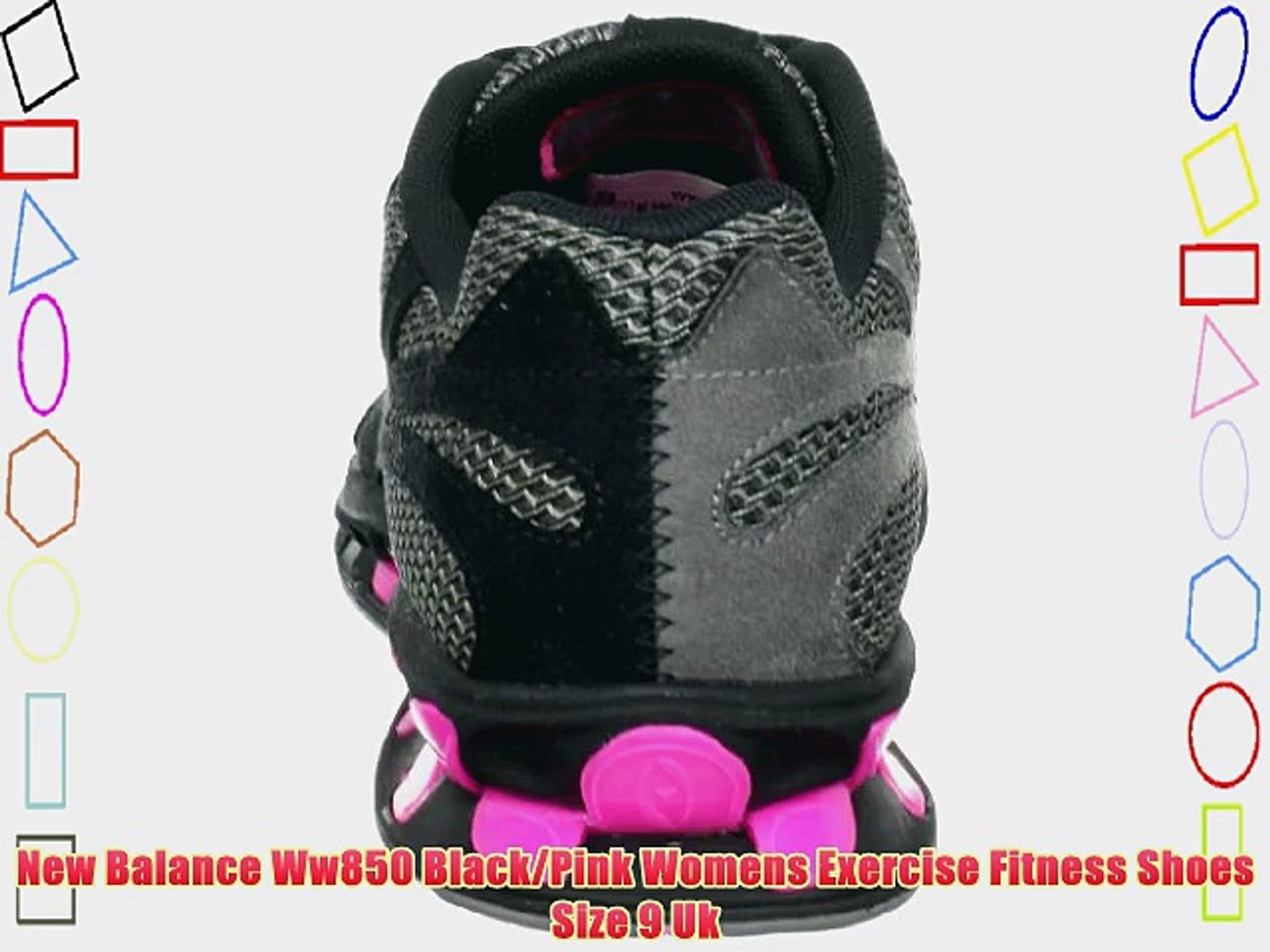 ⁣New Balance Ww850 Black/Pink Womens Exercise Fitness Shoes Size 9 Uk