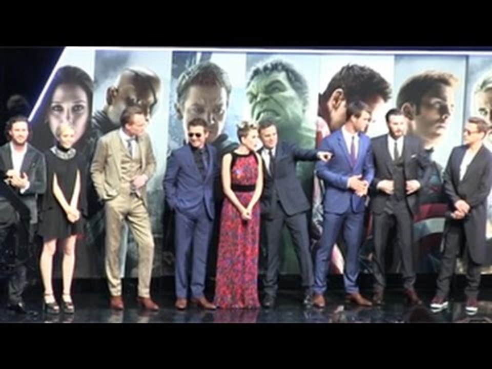 Cast of 'The Avengers: Age Of Ultron' On The Stage At The European Premiere