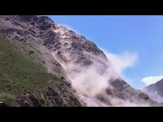 Powerful earthquake triggers landslide in Nepal's Dhunche village