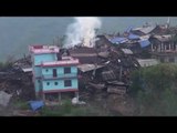 Aerial view of devastation in Nepal's earthquake epicentre