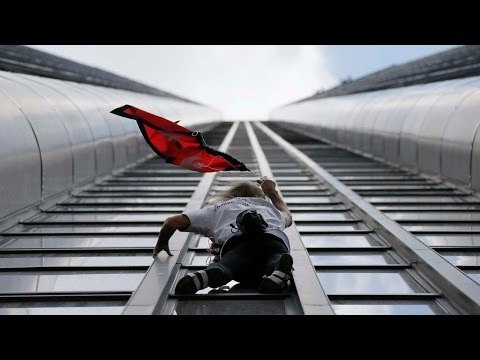French ‘Spiderman’ Alain Robert climbs 689 ft Tower for Nepal Earthquake Victims