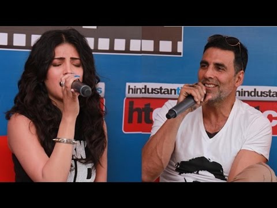 'Gabbar is Back' stars Akshay Kumar and Shruti Haasan showcase their singing talents
