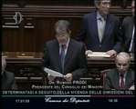 Romano Prodi in Parlamento dimissioni di Clemente Mastella