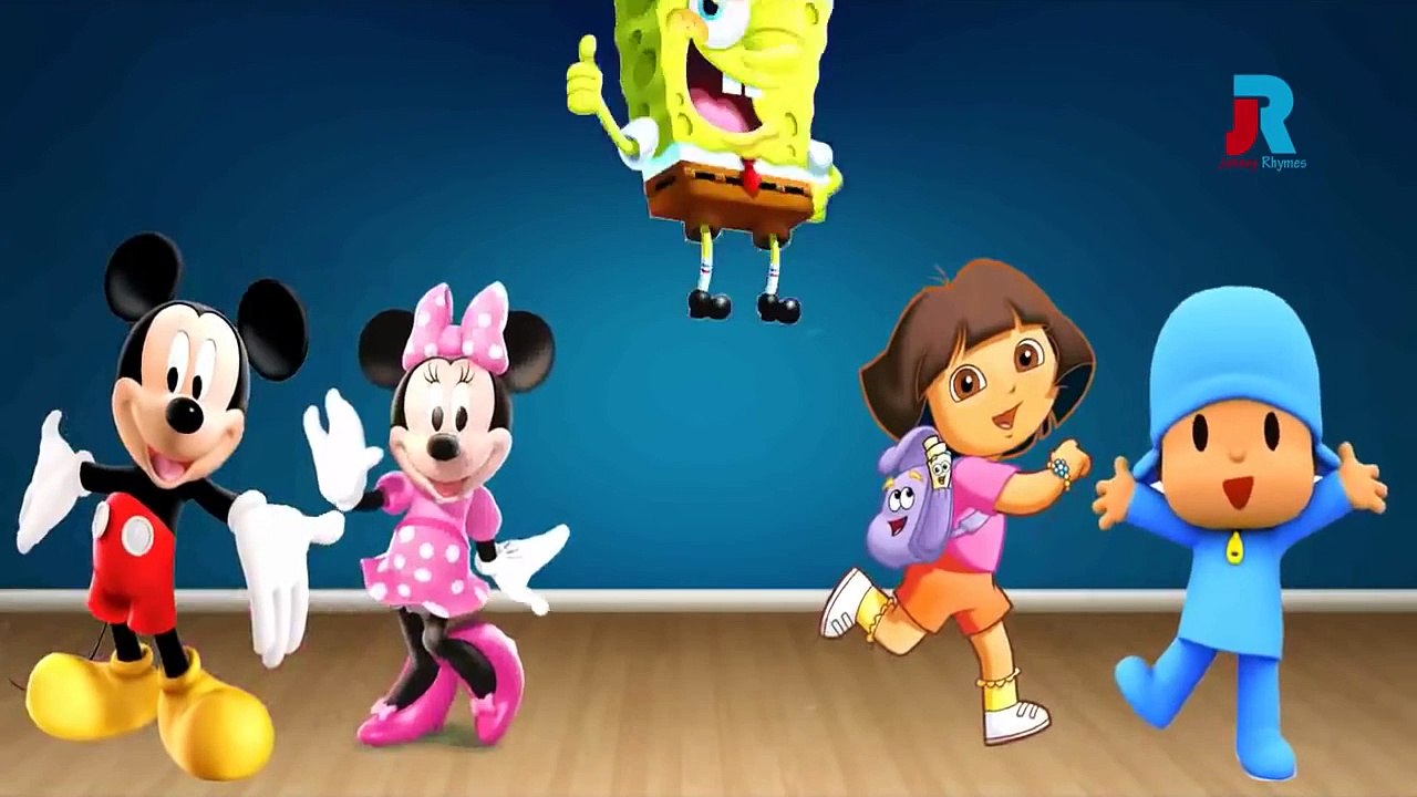 MICKEY MOUSE DORA I POCOYO SPONGEBOB Finger Family Cartoon Animation Nursery Rhymes For Children