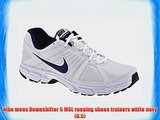 Nike mens Downshifter 5 MSL running shoes trainers white navy (6.5)