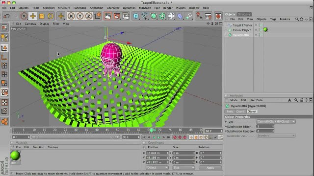 Cinema 4D Tutorial-Target Effector in MoGraph