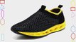 Three's Mens Summer Mesh Breathable Water Shoes Slip On Net Slip On Sneakers (9 black