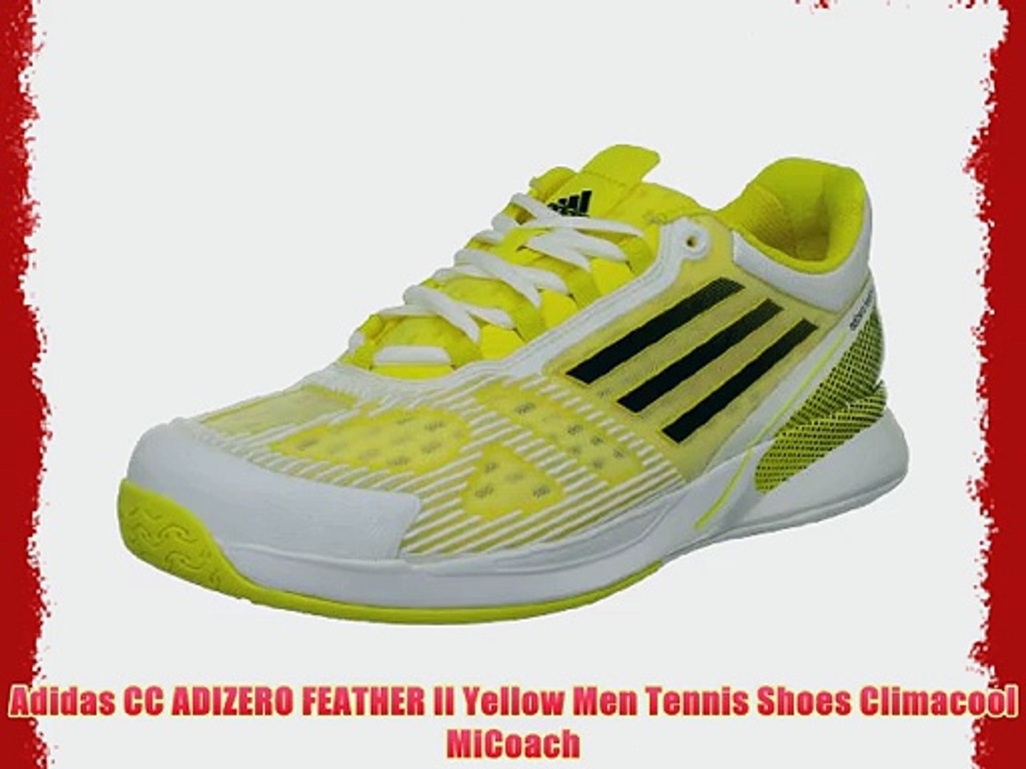 Adidas CC ADIZERO FEATHER II Yellow Men Tennis Shoes Climacool MiCoach -  video dailymotion