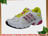 Adidas Duramo 5 k Running Trainers (White/Pink/Yellow UK2)