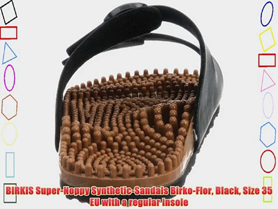 BIRKIS Super-Noppy Synthetic-Sandals Birko-Flor Black Size 35 EU with a regular insole