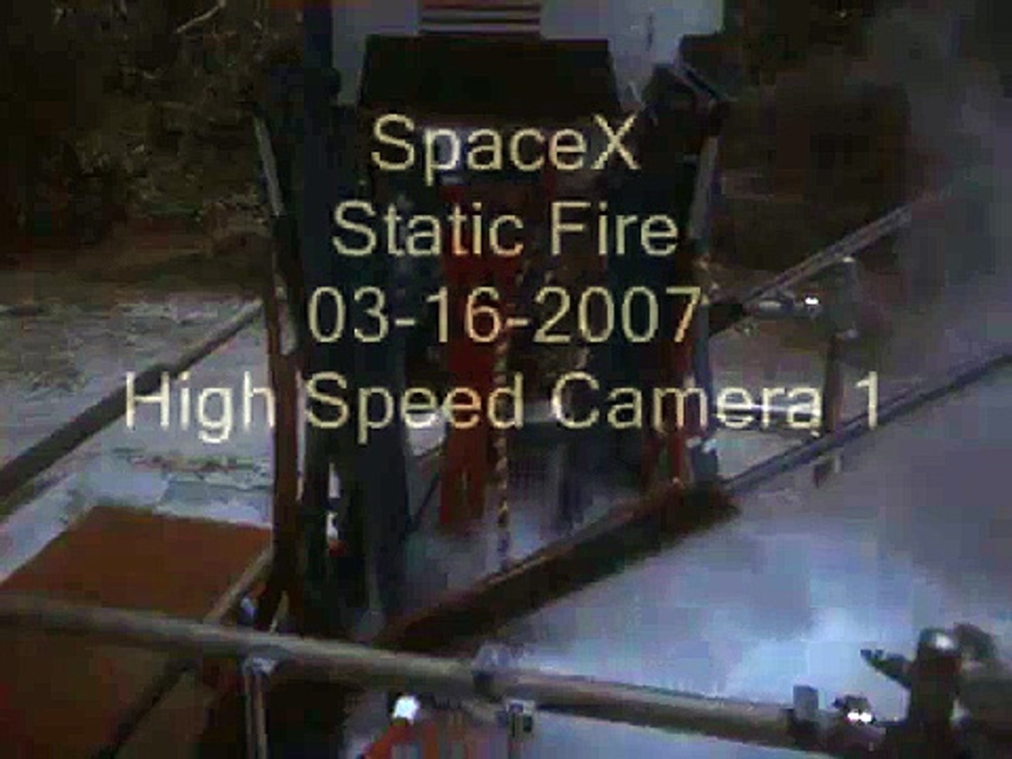 SpaceX Falcon rocket test close up
