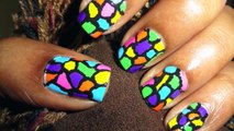 Colorful Mosaic or Stained Glass Nail Art HD