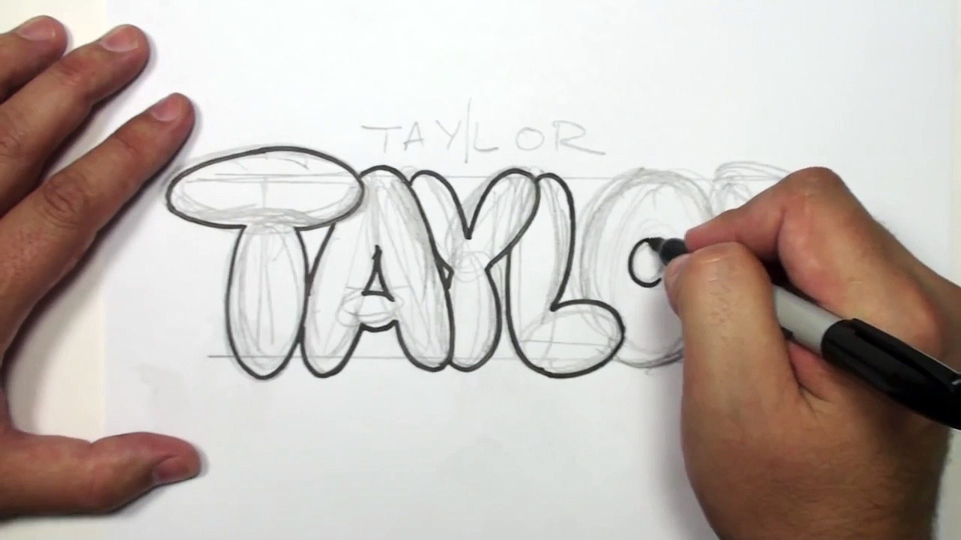 How to Draw Bubble Letters - Taylor in Graffiti Name Art