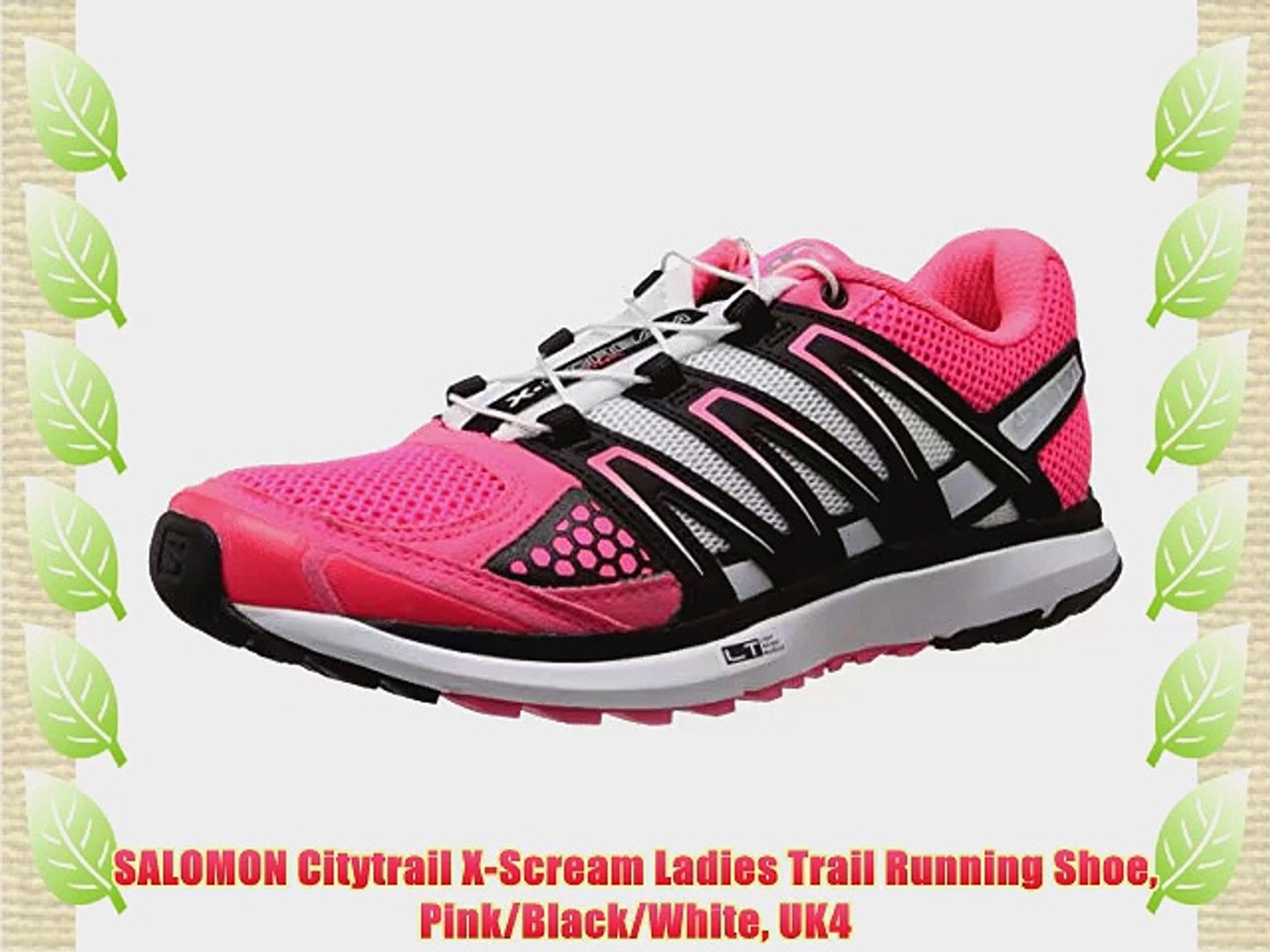 ⁣SALOMON Citytrail X-Scream Ladies Trail Running Shoe Pink/Black/White UK4