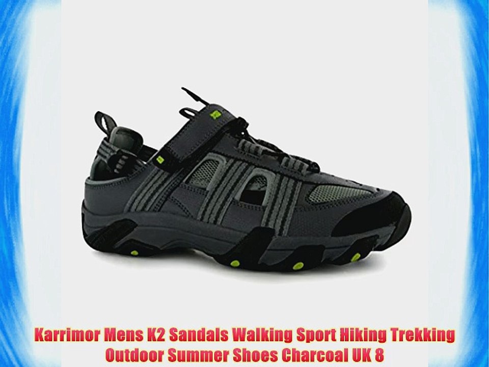 Karrimor Mens K2 Sandals Walking Sport Hiking Trekking Outdoor Summer Shoes Charcoal UK 8