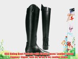 USG Riding Boot Perfecto with Elastic Laces/ Leather Lining Cognac/ Zipper Size 36 W 36 H 44