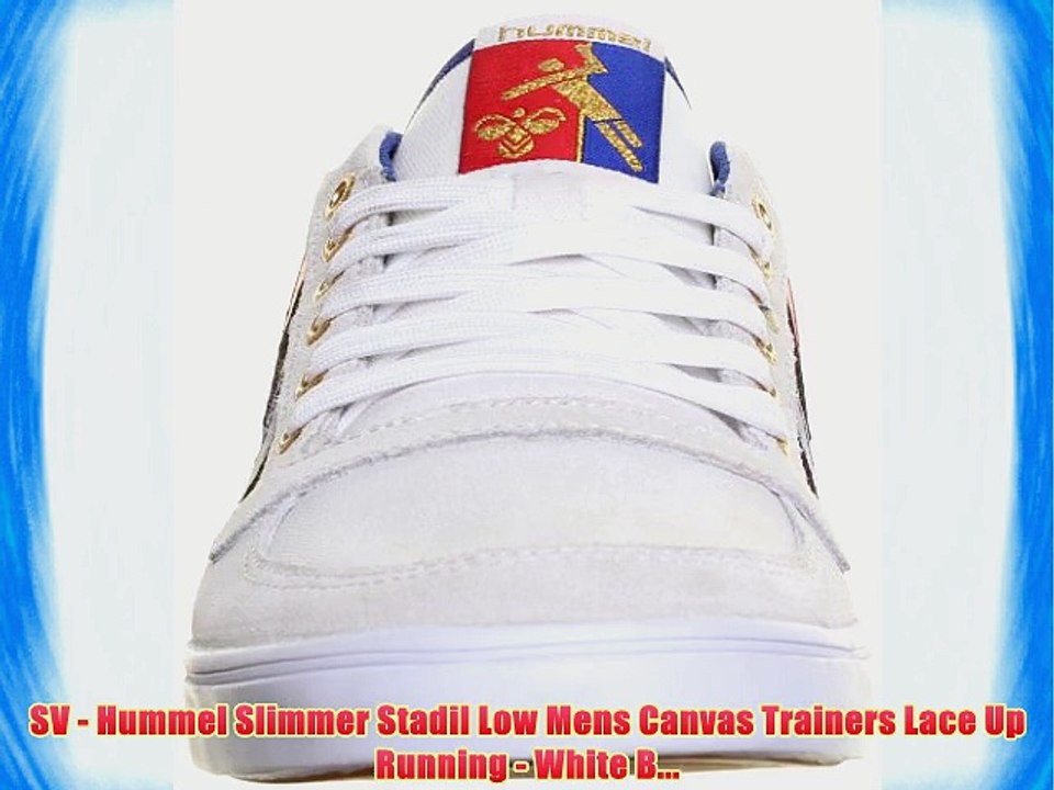 SV - Hummel Slimmer Stadil Low Mens Canvas Trainers Lace Up Running - White B...