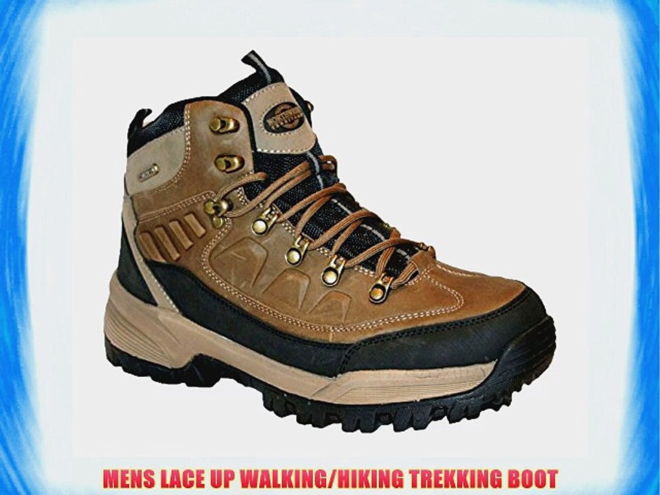 MENS CAMBRIDGE LACE UP PREMIUM LEATHER UPPER WATERPROOF WALKING/HIKING TREKKING BOOT-size 10