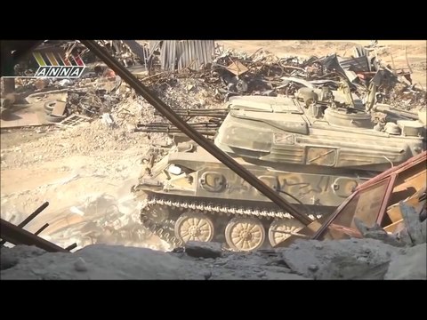Syrian War, Shilka ZSU-23-4 Anti Aircraft Gun Against ISIS Rebels.