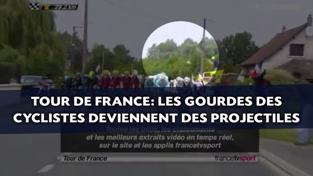 Tour de France: Les gourdes des cyclistes deviennent des projectiles