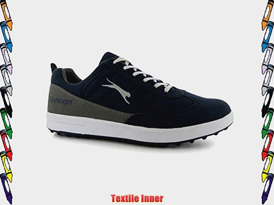 Slazenger Mens Canvas Golf Shoes Lace Up Sports Trainers Navy/Grey UK 9