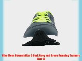 Nike Mens Downshifter 6 Dark Grey and Green Running Trainers Size 10