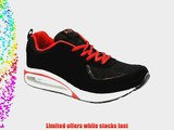 MENS RUNNING TRAINERS CASUAL LACE UP RUNNING GYM WALKING BOYS SPORTS SHOES SIZE (10 BLACK RED)