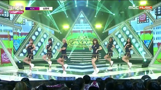 [K-POP] AOA - GOD(Jimin & Shinyoung) + Heart Attack (New MC Special Stage 20150708) (HD)