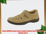 Mens GORDINI touch/close sandals leather lined TAUPE faux nubuck size 8