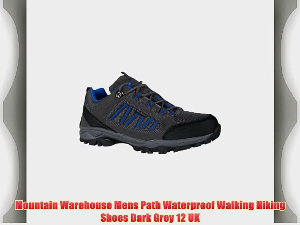 Mountain Warehouse Mens Path Waterproof Walking Hiking Shoes Dark Grey 12 UK