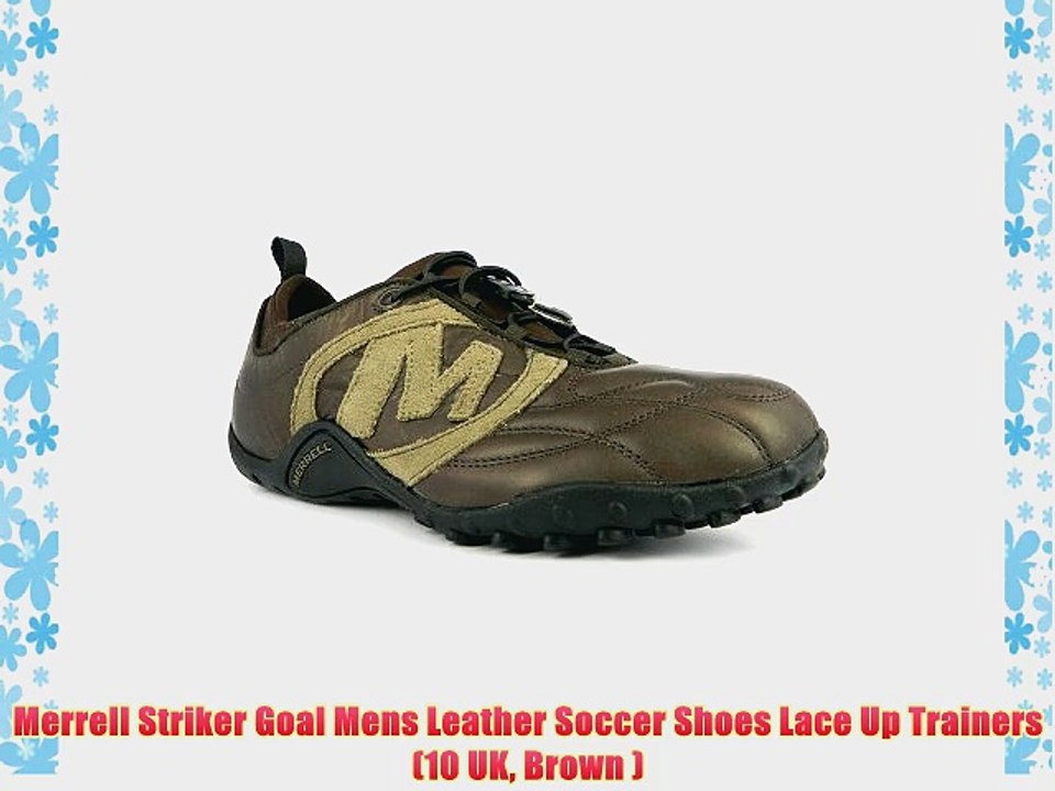Merrell Striker Goal Mens Leather Soccer Shoes Lace Up Trainers (10 UK Brown )
